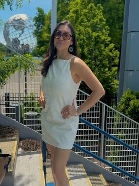 Zara White Sleeveless Mini Dress